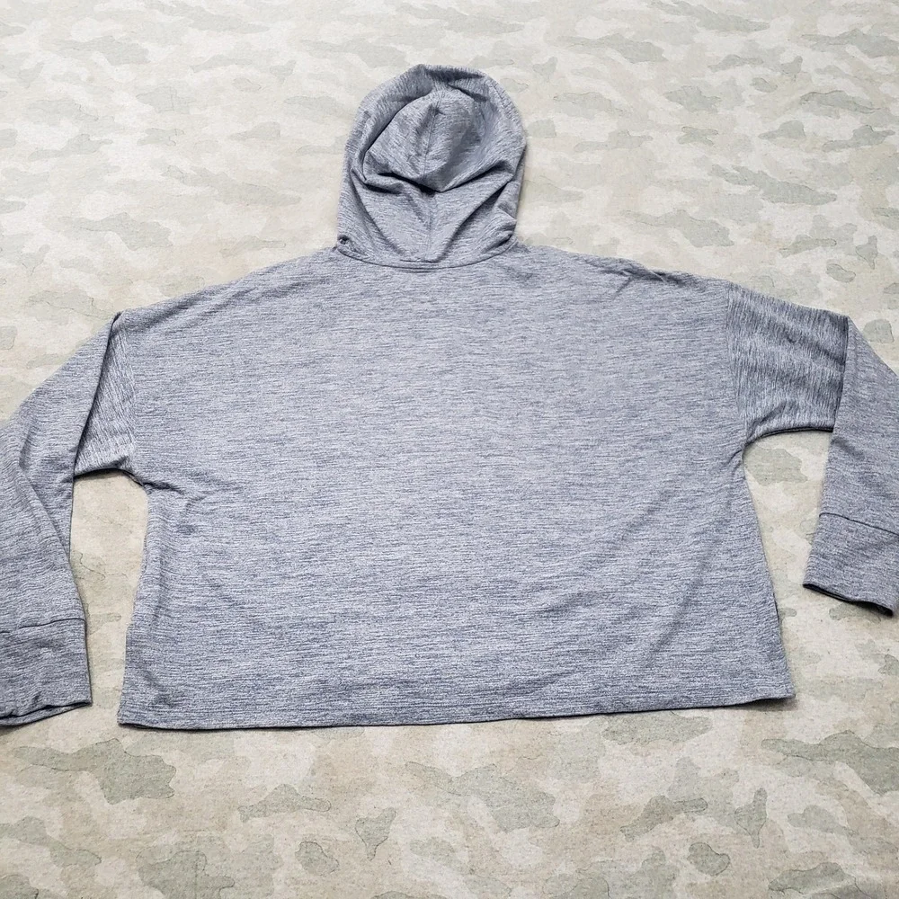Nike Sweatshirt Womens XL Blue Pullover Yoga Hoodie Dri-Fit Crop Gym Sport